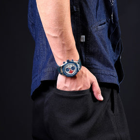 Fashion Leather Band Chronograph Men's Watch