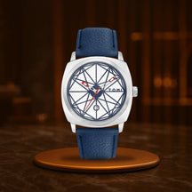 HOVX Compassline – Geometric Minimalist Leather Watch