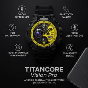 TitanCore Vision Pro – Android Tactical Pro Smartwatch