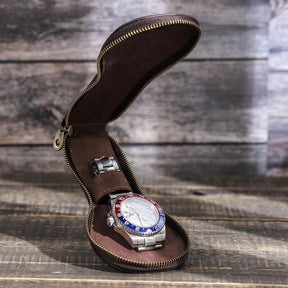 Vintage Leather Watch Travel Case