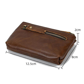 Vintage Cowhide Multi-Layer Mini Wallet