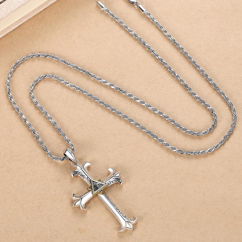 Vintage Evil Eye Cross Necklace