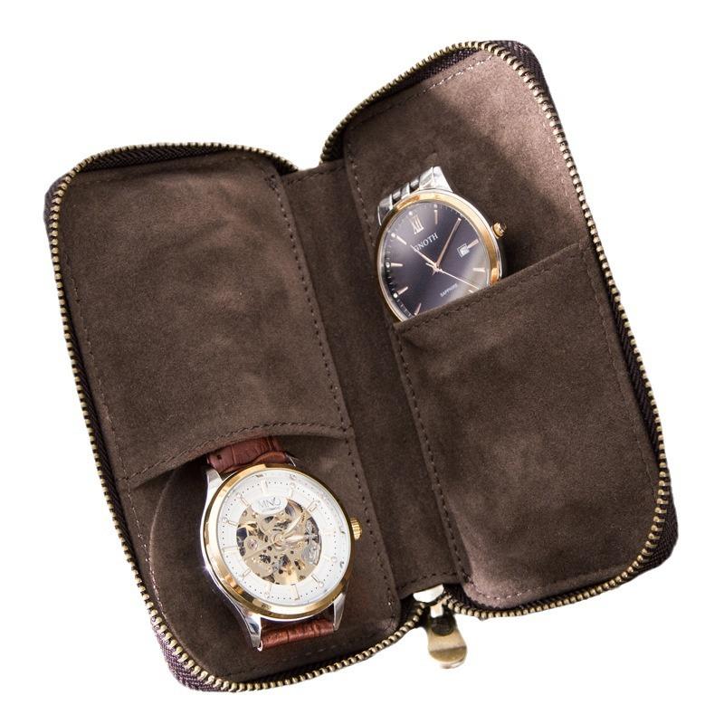 Vintage Handmade Leather Watch Storage Bag