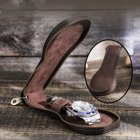 Vintage Leather Watch Travel Case